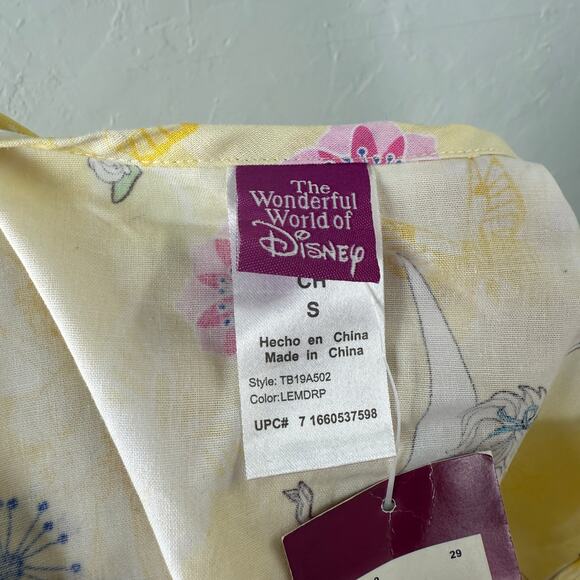 NEW Disney Tinkerbell Womens Shirt Small Scrub Top Tinkerbell Cotton S/S ZZ10 - Picture 5 of 7